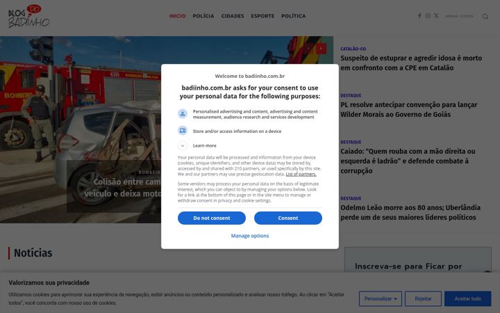 Screenshot of badiinho.com.br