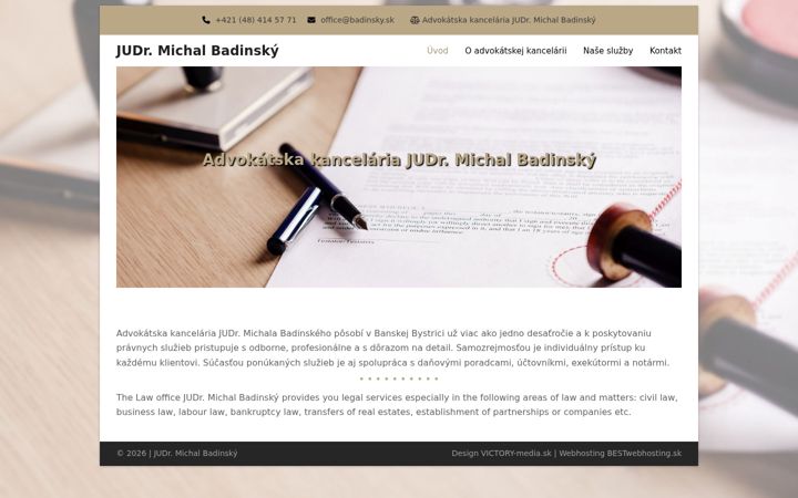 Snímek obrazovky badinsky.sk