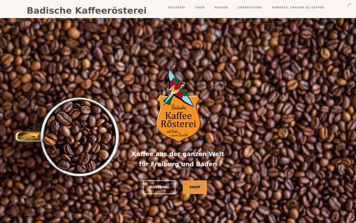 Skjermbilde av badische-kaffeeroesterei.de