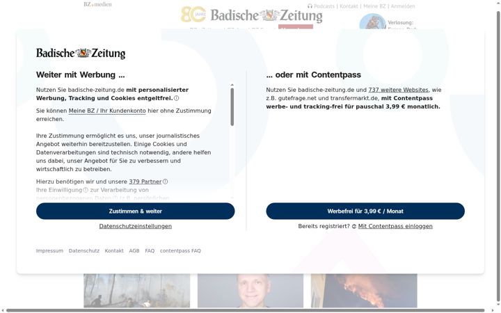 Screenshot of badische-zeitung.de