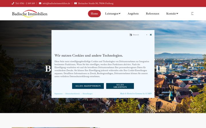 Screenshot of badischeimmobilien.de