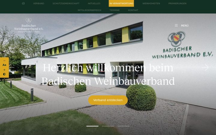 Screenshot of badischer-weinbauverband.de