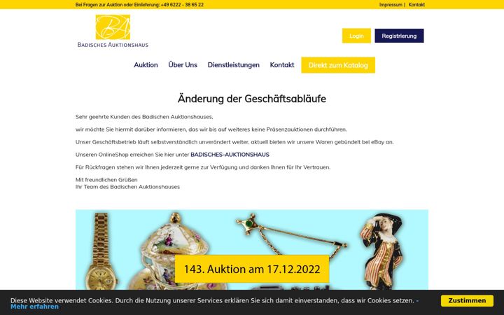 Screenshot of badisches-auktionshaus.de