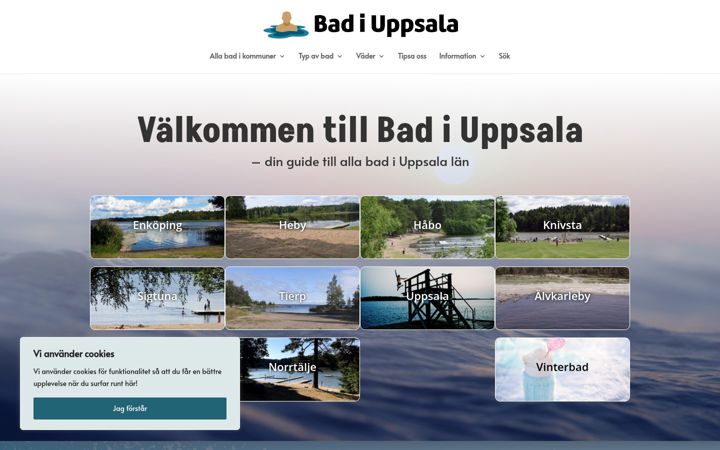 Screenshot of badiuppsala.se