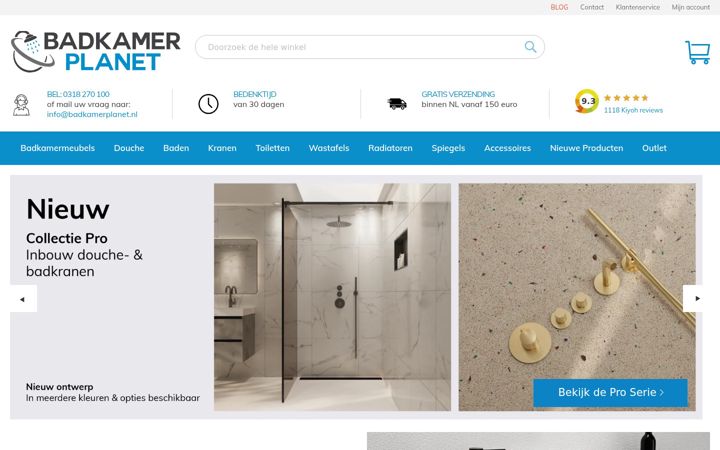 Screenshot of badkamerplanet.nl