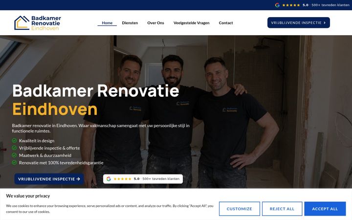 Screenshot of badkamerrenovatieeindhoven.nl