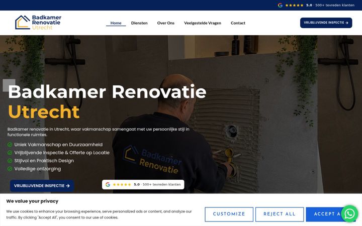Screenshot of badkamerrenovatieutrecht.nl