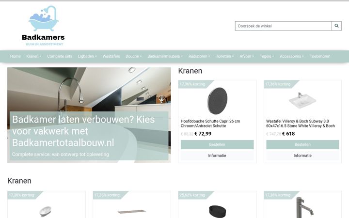 Capture d'écran de badkamertotaalbouw.nl