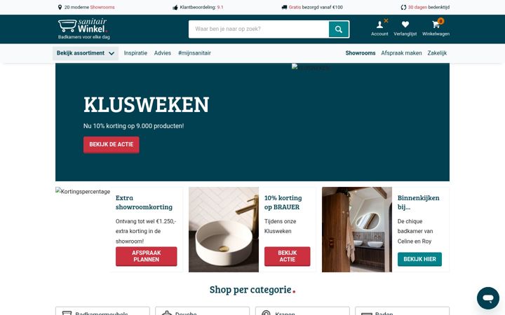 Capture d'écran de badkamerwinkel.nl