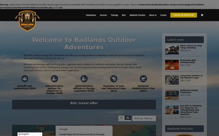 Screenshot of badlandsoutdoor.se
