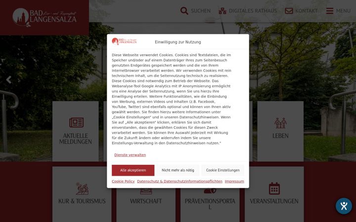 Skjermbilde av badlangensalza.de