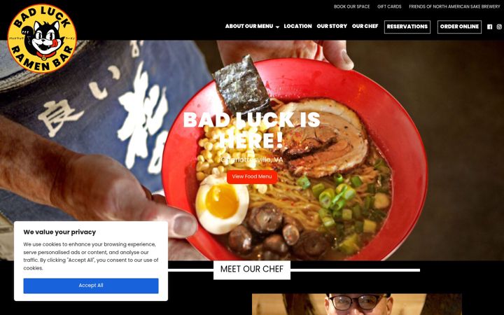 Screenshot of badluckramen.com