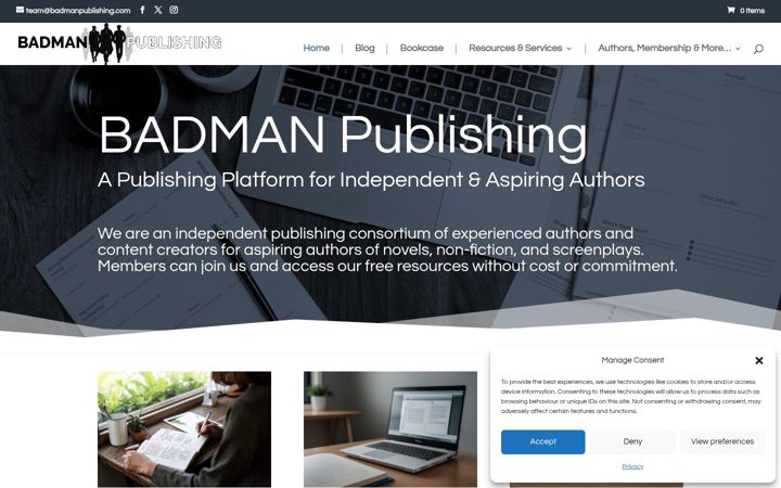 Screenshot of badmanpublishing.com