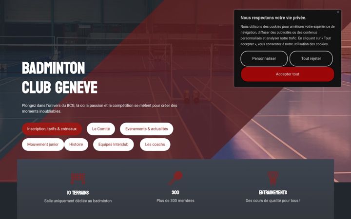 Skærmbillede af badminton-club-geneve.ch