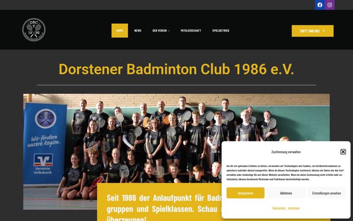 Screenshot of badminton-dorsten.de