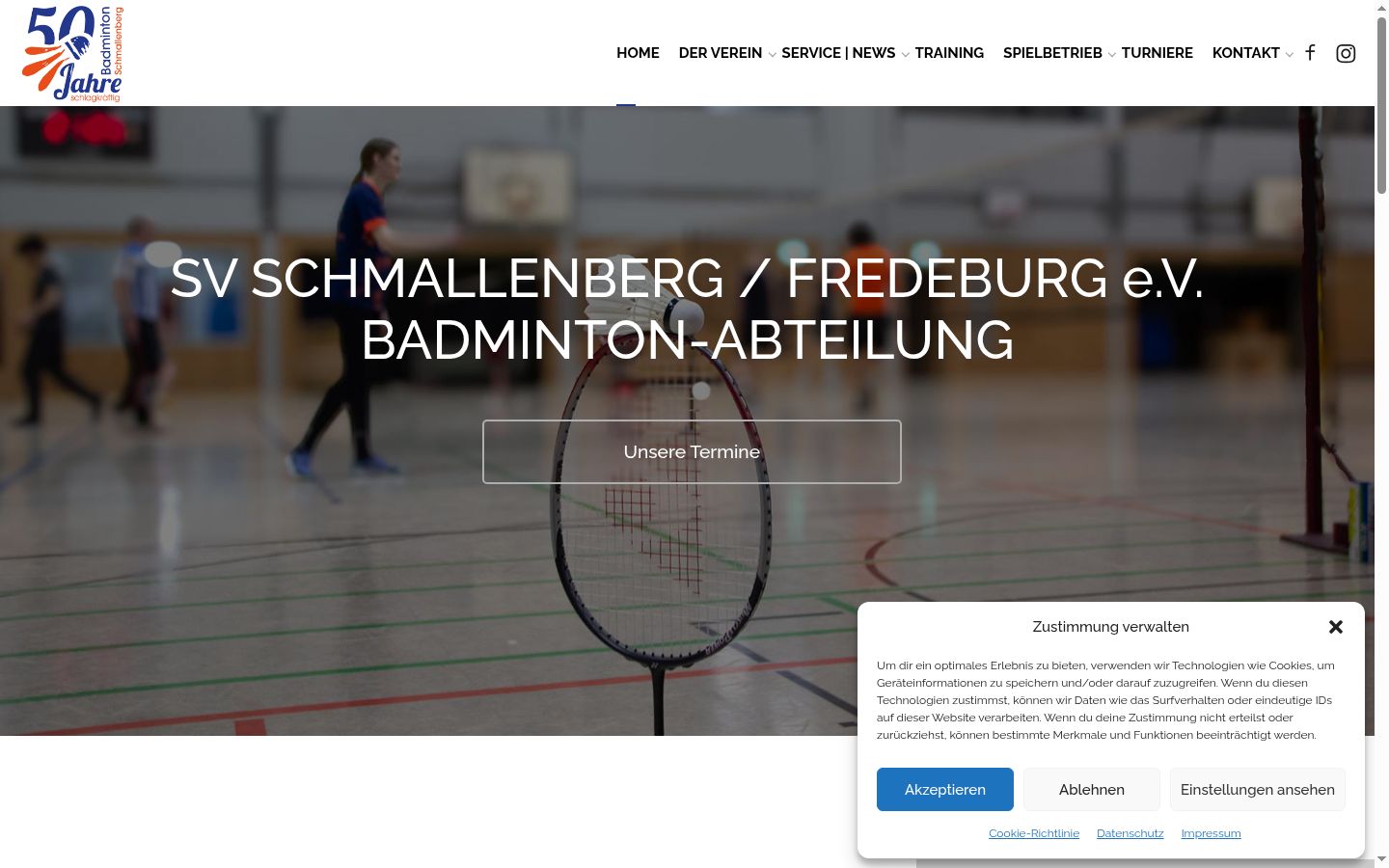Screenshot des Einwilligungsbanners vor jeglicher Interaktion