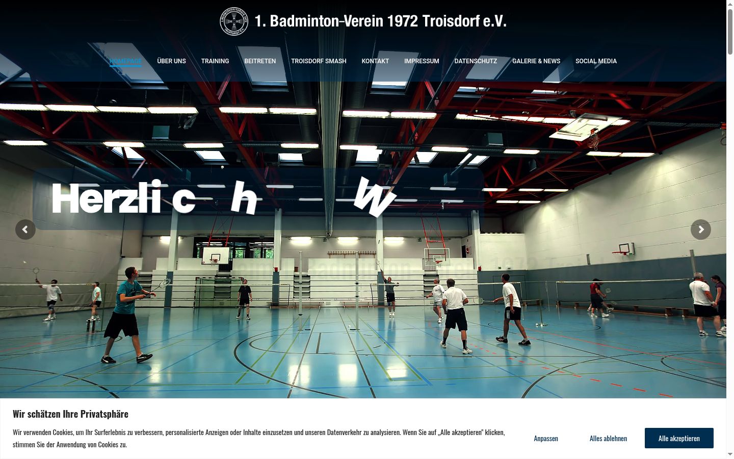 Screenshot des Einwilligungsbanners vor jeglicher Interaktion
