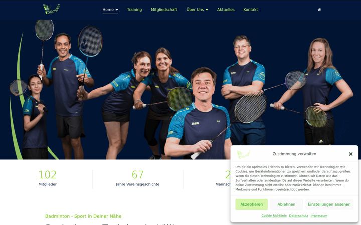 Screenshot of badminton-villingen.de