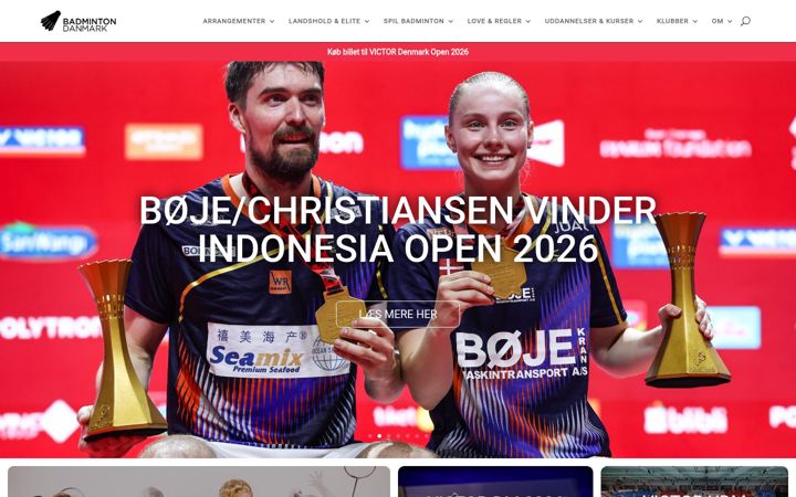 Screenshot of badminton.dk