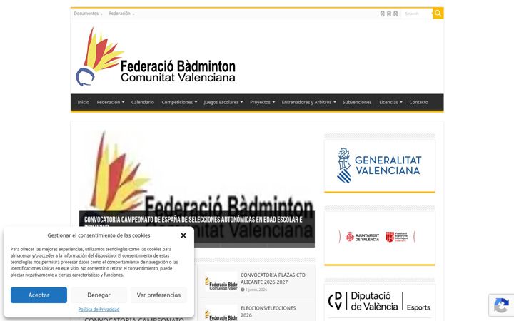 Ekrano kopija badmintoncv.org