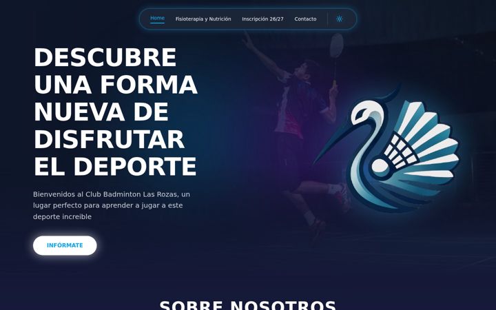Screenshot of badmintonlasrozas.com