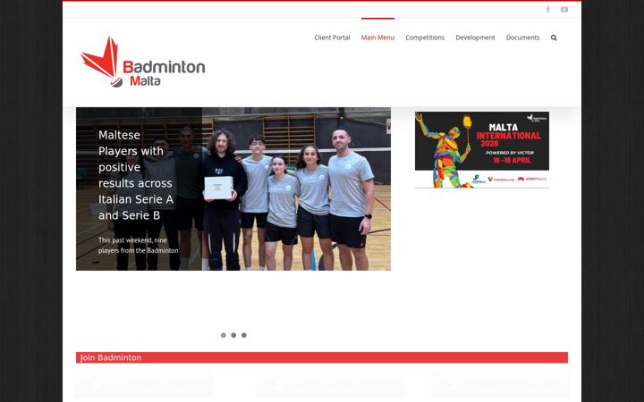 Screenshot of badmintonmalta.org