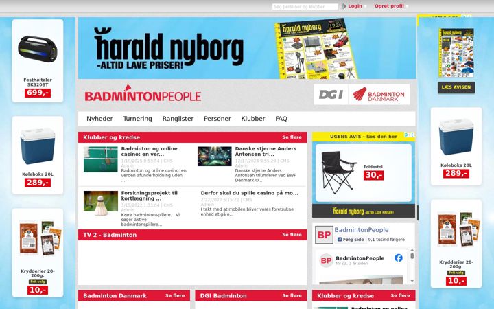 Screenshot of badmintonpeople.dk