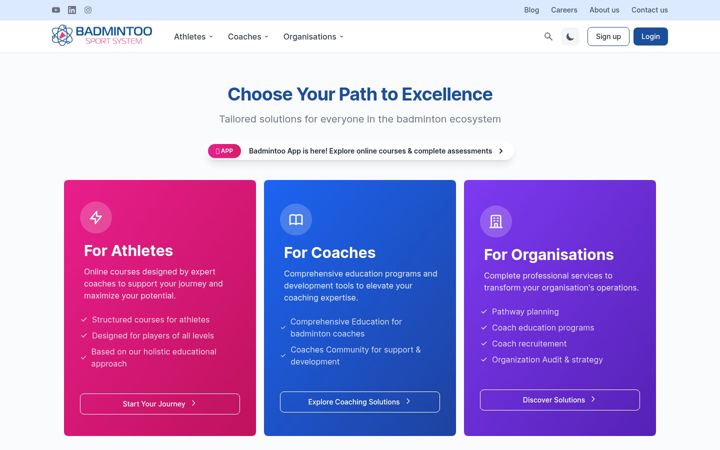 Screenshot of badmintoo.com