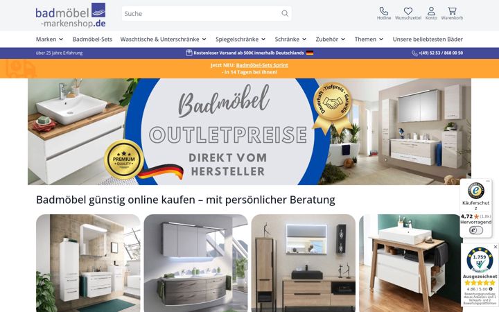 Screenshot of badmoebel-markenshop.de