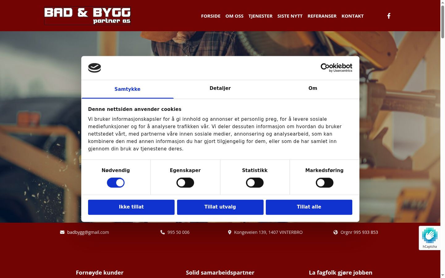 Screenshot del banner di consenso mostrato prima di qualsiasi interazione