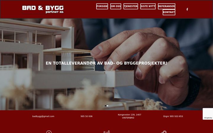 Screenshot of badogbyggpartner.no
