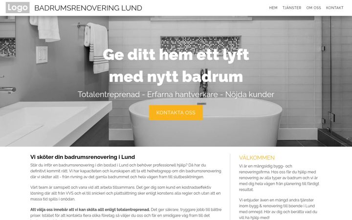 Screenshot of badrumsrenoveringlund.com