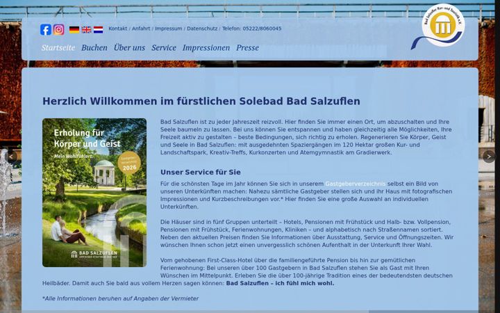 Screenshot of badsalzuflen-touristik.de