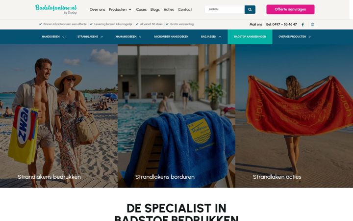 Screenshot of badstofonline.nl