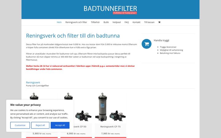 Screenshot of badtunnefilter.se