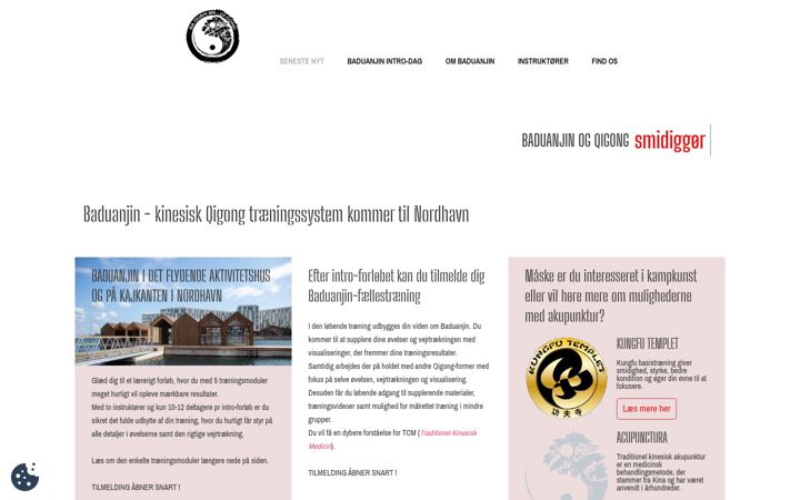 Screenshot of baduanjin.dk