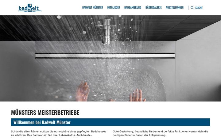 Kuvakaappaus sivustosta badwelt-muenster.de