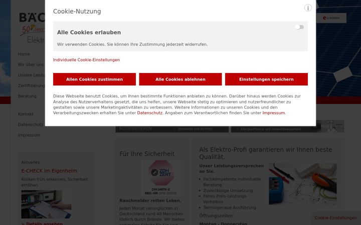 Screenshot of baechle-elektrotechnik.de
