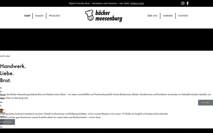 Kuvakaappaus sivustosta baecker-meesenburg.de