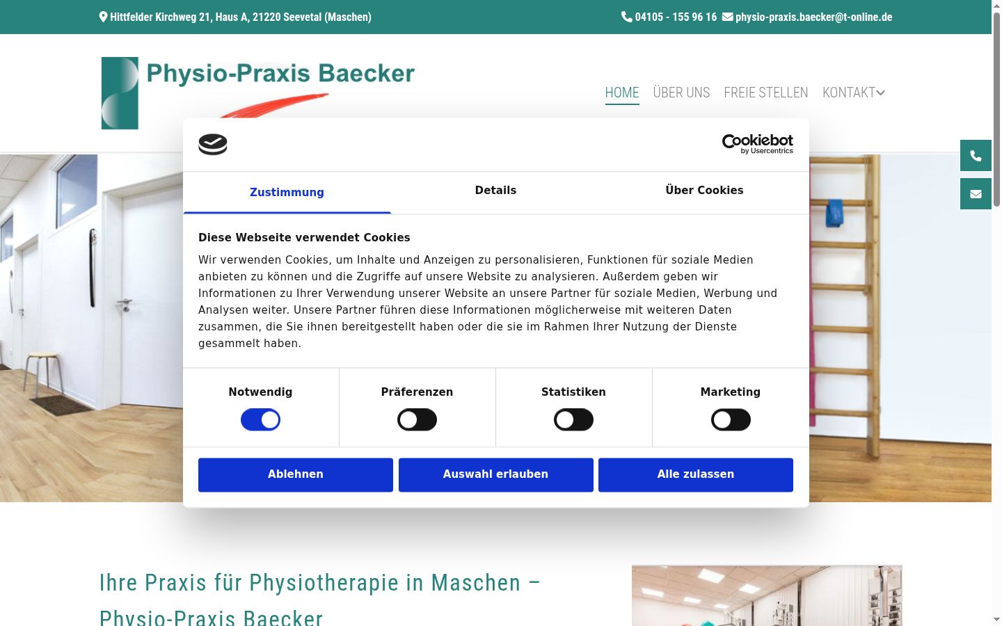Screenshot del banner di consenso mostrato prima di qualsiasi interazione