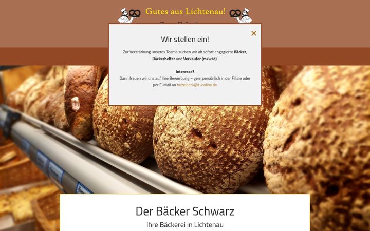 Screenshot of baecker-schwarz-lichtenau.de