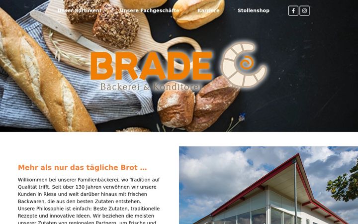 Captura de pantalla de baeckerbrade.de