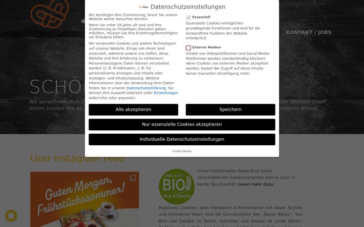 Snímek obrazovky baeckerei-bayer.at