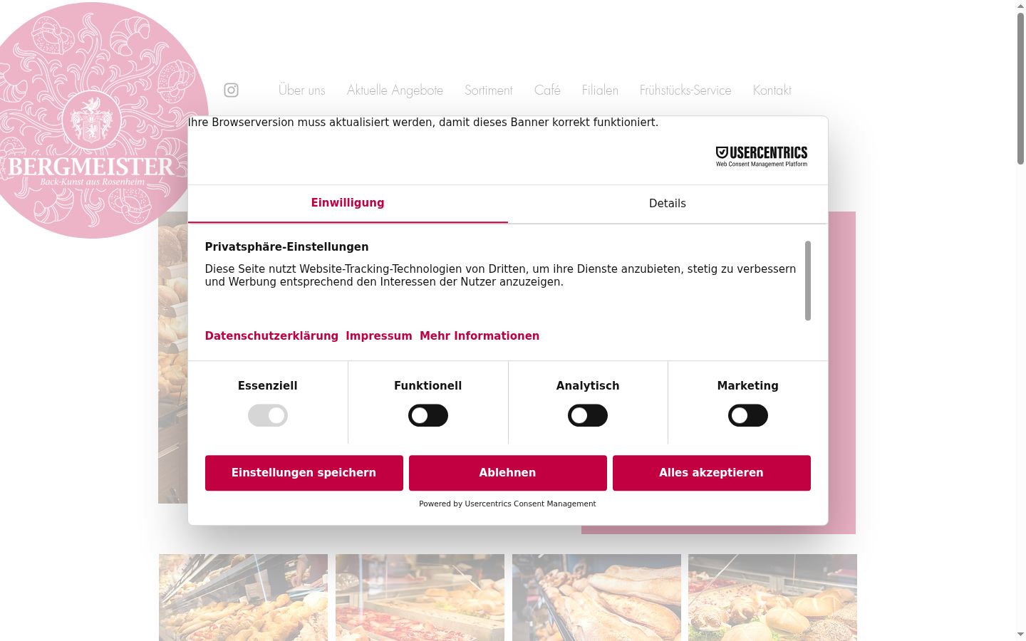 Kuvakaappaus suostumusbannerista, joka näytettiin ennen mitään vuorovaikutusta