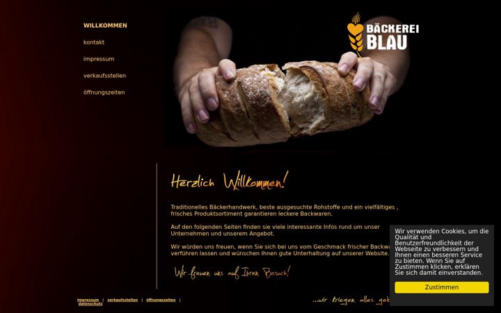 Screenshot of baeckerei-blau.de