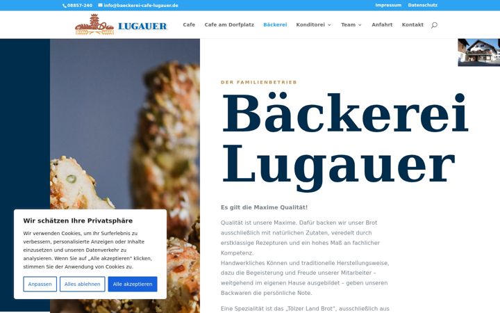 Screenshot of baeckerei-cafe-lugauer.de