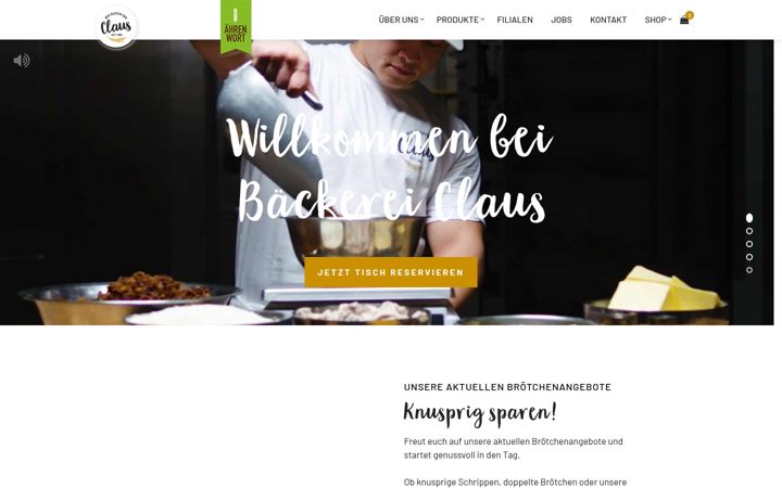 Ekraanipilt saidist baeckerei-claus.de
