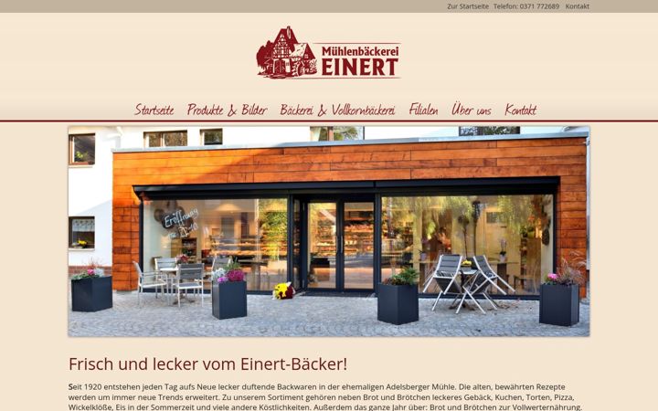 Screenshot of baeckerei-einert.de