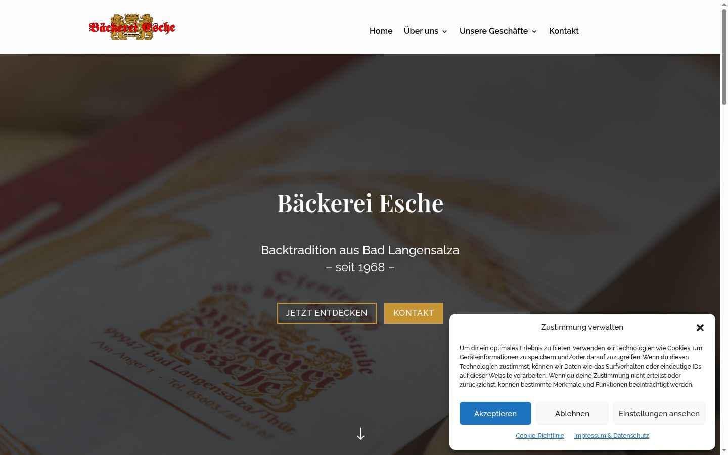 Screenshot tal-banner tal-kunsens muri qabel kwalunkwe interazzjoni
