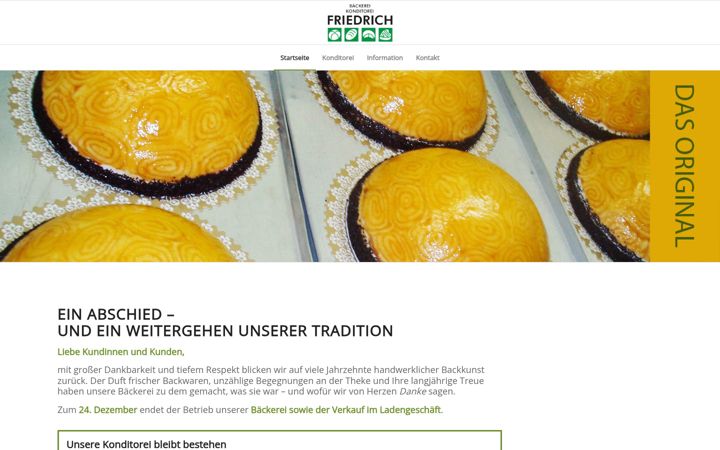 Screenshot of baeckerei-friedrich.de